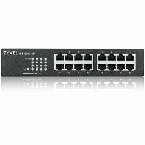 ZYXEL GS1100 GS1100-16 16 Ports Ethernet Switch - Gigabit Ethernet - 10/100/1000Base-T - 2 Layer Supported - 10 W Power Co