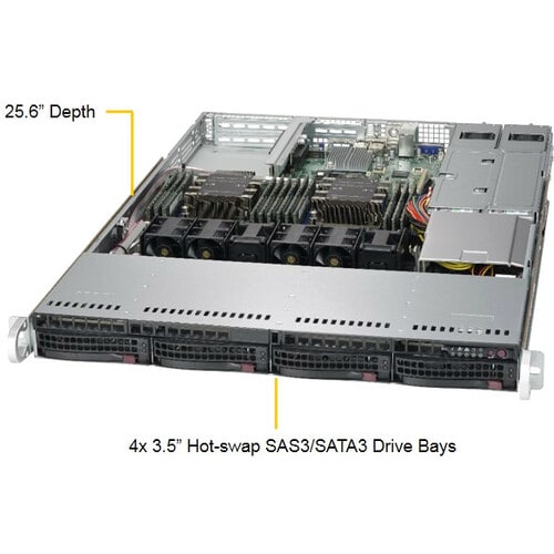 Supermicro SuperServer 6019P-WTR - 1U 可机架安装 - P LGA-3647插座 - 2 x 处理器支持 - Intel C621 芯片 - 1.50 TB DDR4 SDRAM DDR4-2666/PC4-
