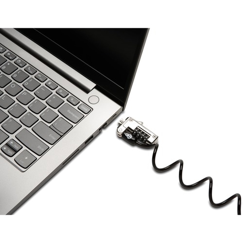Kensington Slim NanoSaver Cable Lock For Notebook - 1.83 m Cable - Resettable - 4-digit - Combination Lock - Black - Plast