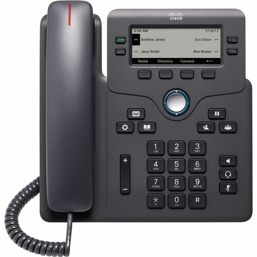 Cisco 6851 Telefone IP - Recondicionado - Carvão - 4 x Total Line - VoIP - 2 x Rede (RJ-45) - PoE Ports