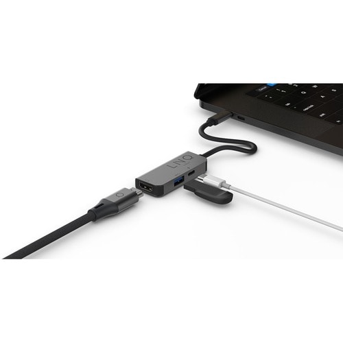 LINQ USB Type C Docking Station for Notebook/Monitor - 100 W - Black, Grey - 4K - 3840 x 2160, 1920 x 1080, 1280 x 720 - 1
