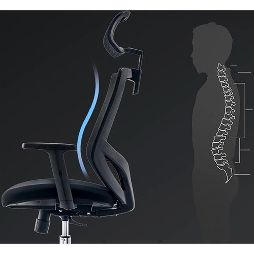 Urban Factory Ergo Rocking Chair - 5-star Base - Black - Fabric - Armrest
