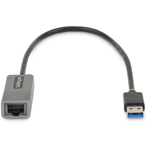 StarTech.com USB to Ethernet Adapter, USB 3.0 to 10/100/1000 Gigabit Ethernet LAN Adapter, 1ft/30cm Attached Cable, USB to