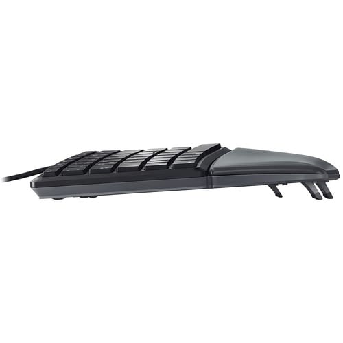 CHERRY ERGO 4500 Keyboard - Cable Connectivity - USB Interface - Spanish - QWERTY Layout - Black - 106 Key(s) - 3 Hot Key(