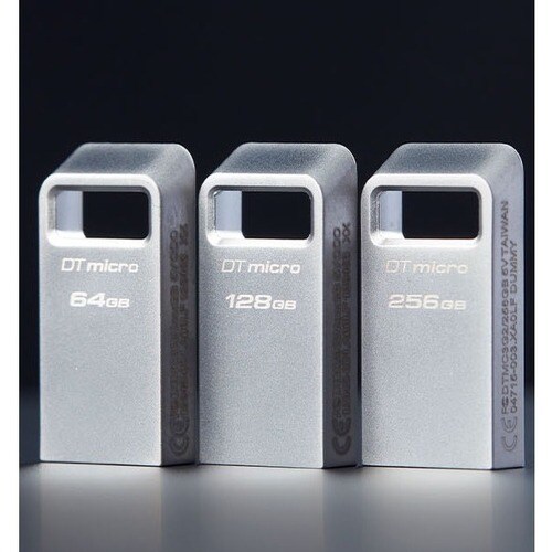 Kingston DataTraveler Micro DTMC3G2 64 GB USB 3.2 (Gen 1) Type A Flash Drive - Silver - 200 MB/s Read Speed - 5 Year Warranty