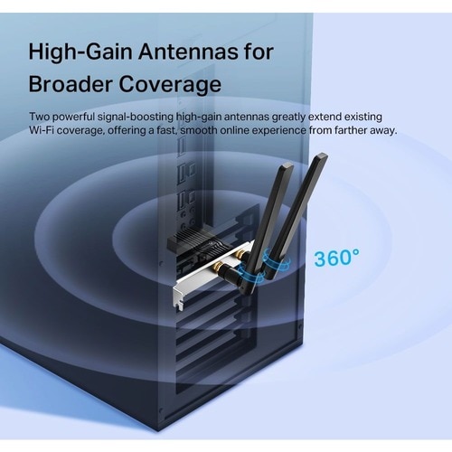 TP-Link Archer TX55E Dualband Wi-Fi/Bluetooth-Kombi-Adapter für Desktop Computer, Spielecontroller, Kopfhörer, Tastatur, R