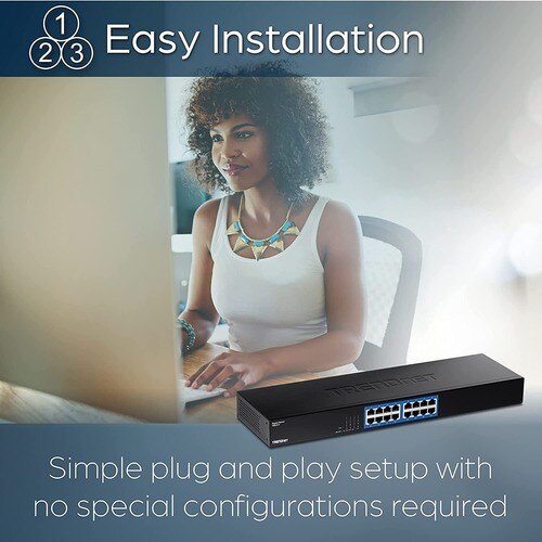TRENDnet TEG-S17 16 Ports Ethernet Switch - Gigabit Ethernet - 1000Base-X - TAA Compliant - 2 Layer Supported - 9.19 W Pow
