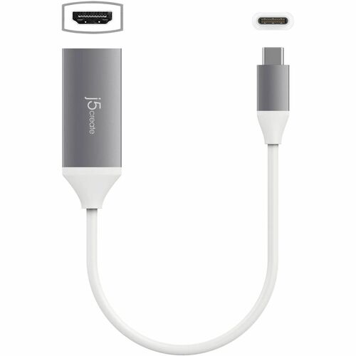 j5create JCA153G-N A/V Adapter - 1 - 1x HDMI 2.1 Digital Audio/Video - Female - 1x USB Type C - Male - 3840 x 2160 Support
