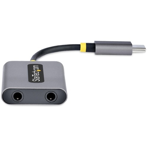 StarTech.com USB-C Headphone Splitter, USB Type C Dual Headset Adapter w/Mic Input, USB C to 3.5mm Audio Adapter/Earphone 