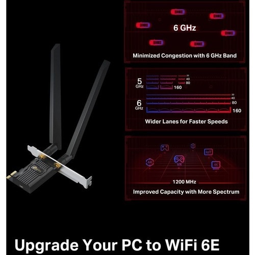 TP-Link Archer TXE72E Triband Wi-Fi/Bluetooth-Kombi-Adapter für Desktop Computer, Spielecontroller, Kopfhörer, Tastatur - 