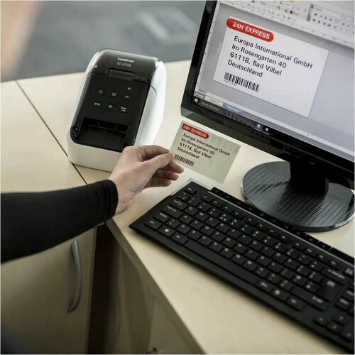 Brother QL-810WC Desktop Direct Thermal Printer - Two-color - Label Print - USB - IEEE 802.11b/g/n Wireless LAN - With Cut