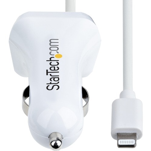 StarTech.com Auto Adapter - 1 Pack - For Smartphone, iPhone - 12 V DC Input - 5 V DC Output - 4.20 A - White
