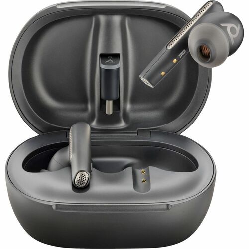 Casque (Oreillette) Poly Voyager Free 60+ UC - True Wireless - Design Intra-auriculaire - Stéréo - Couleur Noir Charbon - 