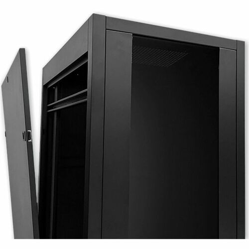 Armoire Rack MCL 42U Armoire fermée pour Réseau Profondeur de Rail - Noir - En verre trempé, Acier, SPCC, Acier Laminé à F