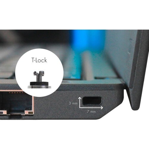 Dicota Ultraslim Cable Lock For Notebook, Projector, Printer - 2 m Cable - Patented T-bar Lock - Black, Silver - Zinc Allo