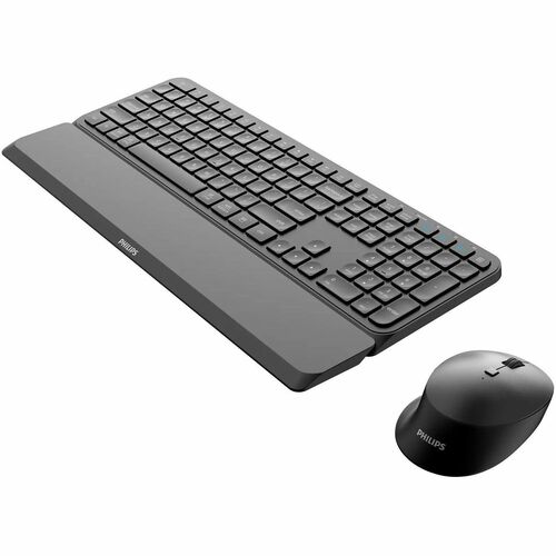 Philips Keyboard & Mouse - Wireless Bluetooth 5.0 2.40 GHz Keyboard - 110 Key - Keyboard/Keypad Color: Black - Wireless Bl