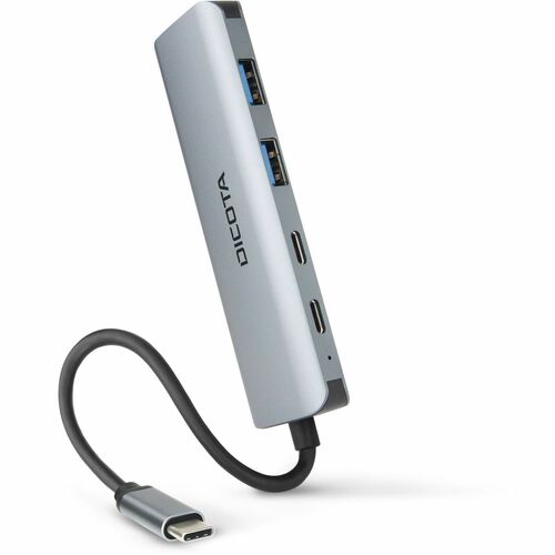 Dicota USB Hub - USB Type C - 1.25 GB/s - Notebook - Silver - 4 Total USB Port(s) - 4 USB 3.0 Port(s) - Mac, PC