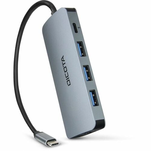 Dicota USB-Typ C Docking Station für Notebook, Monitor - Speicherkartenleser - SD, microSD - Silber - 4K UHD - 3840 x 2160