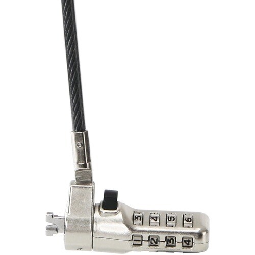 Dicota Cable Lock For Notebook, Projector, Printer - 2 m Cable - Resettable - 4-digit - Combination Lock - Anthracite - Zi