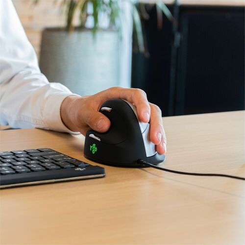 Mouse ergonomico R-Go HE Break con software di pausa, grande (lunghezza della mano ≥ 185 mm), mancini, con cavo, nero