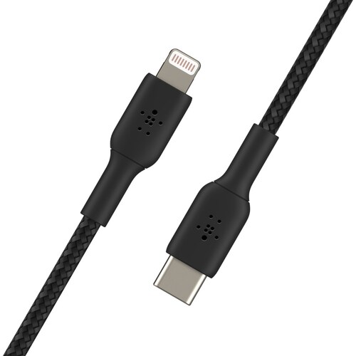 Belkin MFi Certified Braided Lightning to USB-C Charge and Sync Cable, 3.3 Feet / 1 Meters, Black