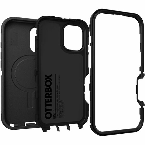 OtterBox Defender Case for Apple iPhone 16 Smartphone - Tri-Layer Design, Textured - Black - Retail - 1 - Damage Resistant
