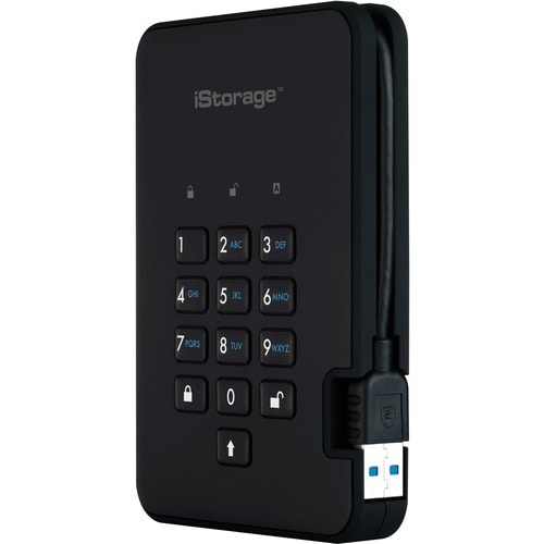 ""Disque dur Portable iStorage diskAshur2 Durci - 2.5"""" Externe - 1 To - Noir fantôme - Conforme aux normes TAA - USB 3.