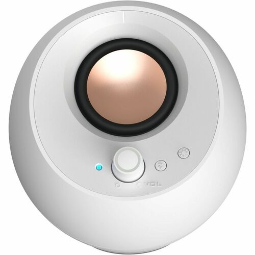 Creative Pebble Pro 2.0 Portable Bluetooth Speaker System - 10 W RMS - White - Desktop - 80 Hz to 20 kHz - Headphone