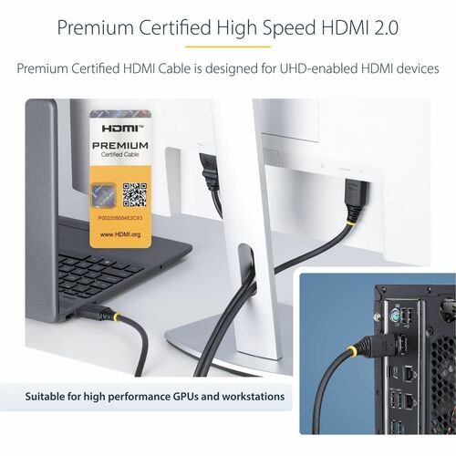 StarTech.com 4 m HDMI A/V Cable - 1 - Cable for Docking Station, Workstation, TV - First End: 1 x HDMI 2.0 Digital Audio/V