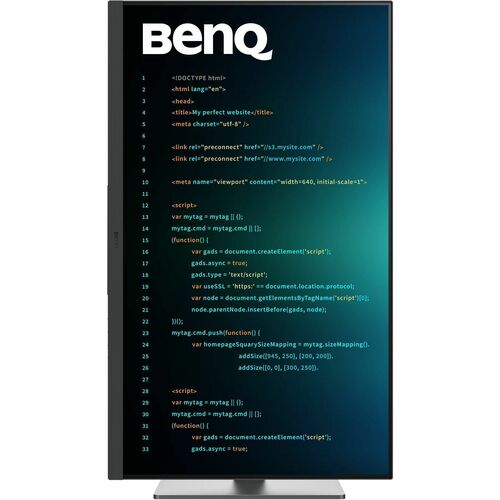 BenQ RD320U 32" (81.3 cm) Class 4K UHD LED Monitor - 16:9 - Metallic Grey - 31.5" (80 cm) Viewable - In-plane Switching (I