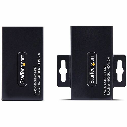 StarTech.com HDMI Extender - Black - 2 x Network (RJ-45) - 1 x USB - 2 x HDMI - 60.96 m Extended Range - Metal