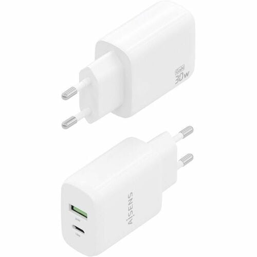 CARGADOR GAN 30W 1XUSB-C PD3.0 QC4.0 1XUSB-A QC3.0 BLANCO