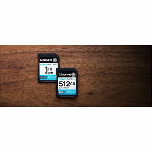 Kingston Canvas Go! Plus 1 TB Class 10/UHS-I (U3) V30 SDXC - 1 - 200 MB/s Read - 160 MB/s Write