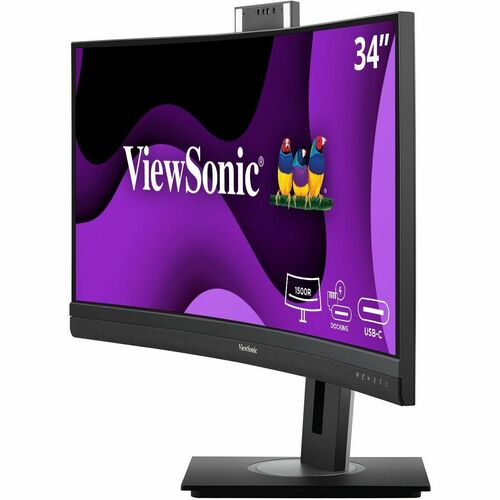ViewSonic VG3457CV 34 Zoll Klasse Webcam UW-QHD Gekrümmter Bildschirm LED-Monitor - 21:9 Format - Schwarz - 86,4 cm (34 Zo