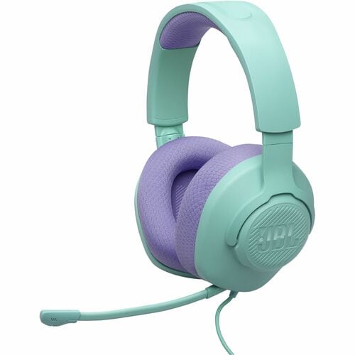 JBL Quantum 100M2 Wired On-ear, Over-the-head, Over-the-ear Stereo Gaming Headset - Cyan - Binaural - Ear-cup - 32 Ohm - 2