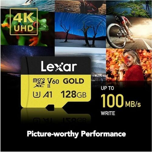 Lexar Professional 128 GB UHS-II (U3) V60 microSDXC - 280 MB/s Read - 100 MB/s Write - 10 Year Warranty
