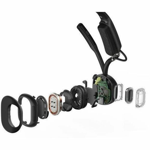 Shokz OpenMeet Wireless Open-ear, Over-the-head, On-ear, Over-the-ear Stereo Headset - Black - Binaural - Supra-aural - 29