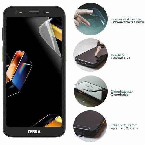 SCREEN PROTECTOR ANTI-SHOCK IK06 CLEAR F/ZEBRA TC501 - TC701