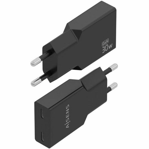 CARGADOR GAN ULTRA DELGADO 30W 2XUSB-C PD3.0 NEGRO