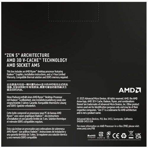 AMD Ryzen 9 9000 9950X3D2 Hexadeca-core (16 Core) 4.30 GHz Processor - Box - 192 MB L3 Cache - 16 MB L2 Cache - 1.25 MB L1