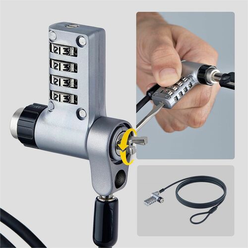 StarTech.com Cable Lock For Notebook, Docking Station, Lab Equipment, Monitor - TAA Compliant - 2.01 m Cable - Resettable 