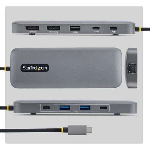 StarTech.com 10 Port(s) USB 3.2 (Gen 1) Type C Docking Station for Monitor, Keyboard, Mouse, Notebook, Workstation - Charg