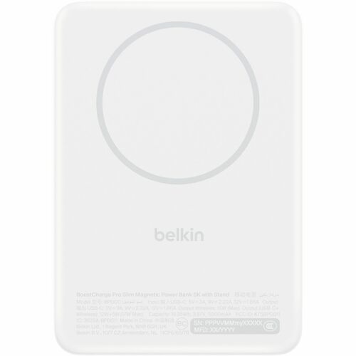 Belkin BoostCharge Stromspeicher - Weiß - für Qi2-fähiges Gerät, iPhone, MagSafe-fähiges Gerät, AirPod, Android-Gerät, Sma