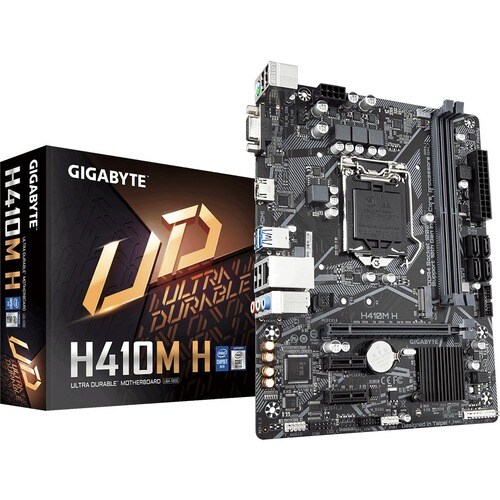GIGABYTE Ultra Durable H410M H Desktop Motherboard - Intel H410 Chipset - Socket LGA-1200 - Micro ATX - 64 GB DDR4 SDRAM M