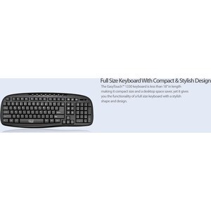 Adesso WKB-1330CB - 2.4 GHz Wireless Desktop Keyboard and Mouse Combo - USB Membrane Wireless RF 2.40 GHz Keyboard - 103 K