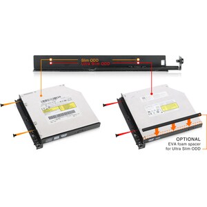 Icy Dock ToughArmor MB602SPO-B Drive Enclosure for 5.25" - Serial ATA/300 Host Interface Internal - Black - 2 x HDD Suppor