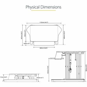 StarTech.com Höhenverstellbar Multifunktions-Erhöhung für PC - Bildschirmgröße: Bis zu 76,2 cm (30 Zoll) - 15 kg Tragfähig