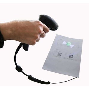 Handheld Barcode Scanner Kit - Cable Connectivity - Black - USB Cable Included - 510.54 mm Scan Distance - 1D, 2D - Imager