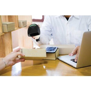 Handheld Barcode Scanner - Cable Connectivity - Black - Base Station/Charger - 510.54 mm Scan Distance - 1D, 2D - LED - Im