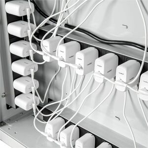 Rocstor Volt C42 Pre-Wired Charging Cart with Intelligent Power Charging 65W - 3 Shelf - 3 Drawer - Push Handle Handle - 4